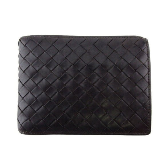 BOTTEGA VENETA Bi -fold Wallet Intrecciato Leather Authentic USED - Picture 1 of 9